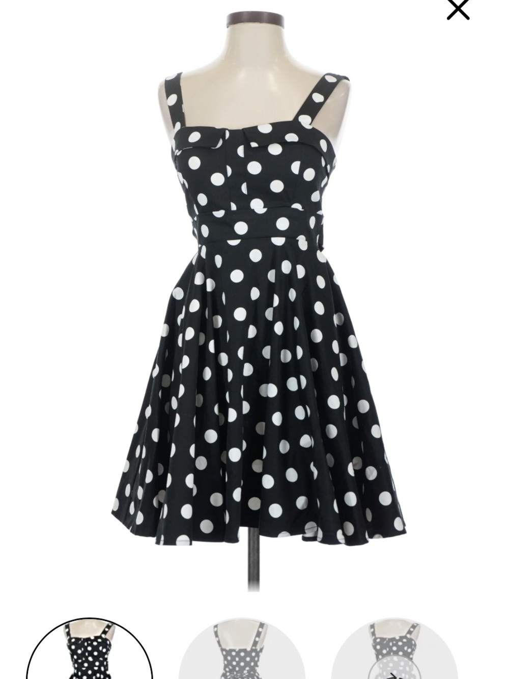 Ixia Retro Polka Dot Sleeveless Fit-and-Flare Mini Dress - Black/White
